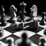 Шахматная доска с фигурами демонстрирует основные стратегии игры